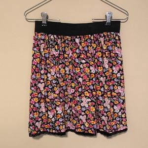 Flowery stretch mini shirt